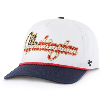 Casquette ajustable patriotique à revers Washington Commanders blanche 1947 pour homme