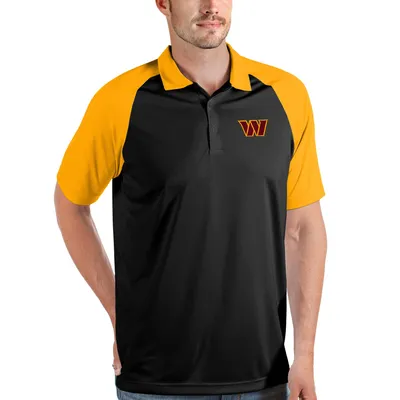 Antigua Men's Washington Commanders Esteem Black/Gold Polo