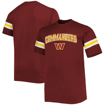 Washington Commanders Big & Tall Arm Stripe T-Shirt - Burgundy