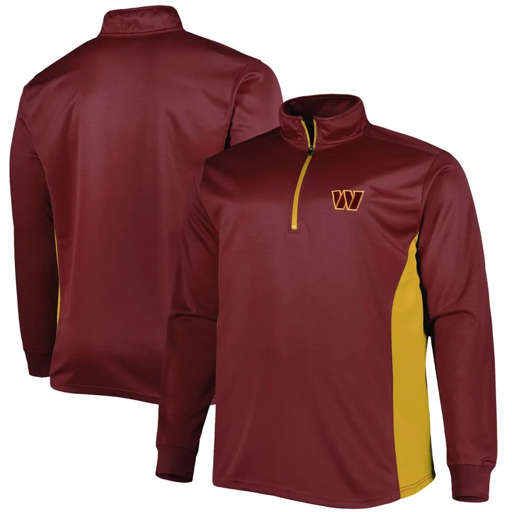 Men's Burgundy Washington Commanders Big & Tall Quarter-Zip Top