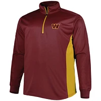 Men's Burgundy Washington Commanders Big & Tall Quarter-Zip Top