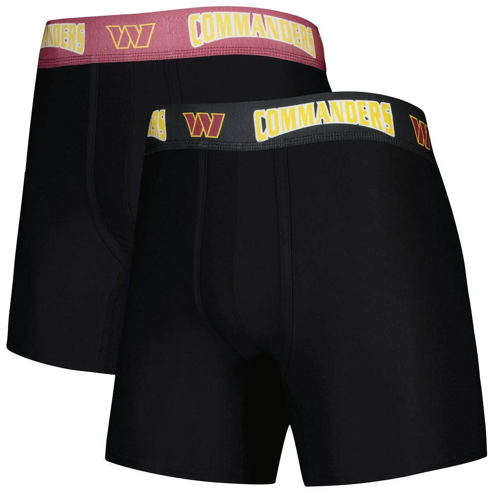 Ensemble de 2 boxers Washington Commanders pour hommes Concepts Sport Noir/Bourgogne