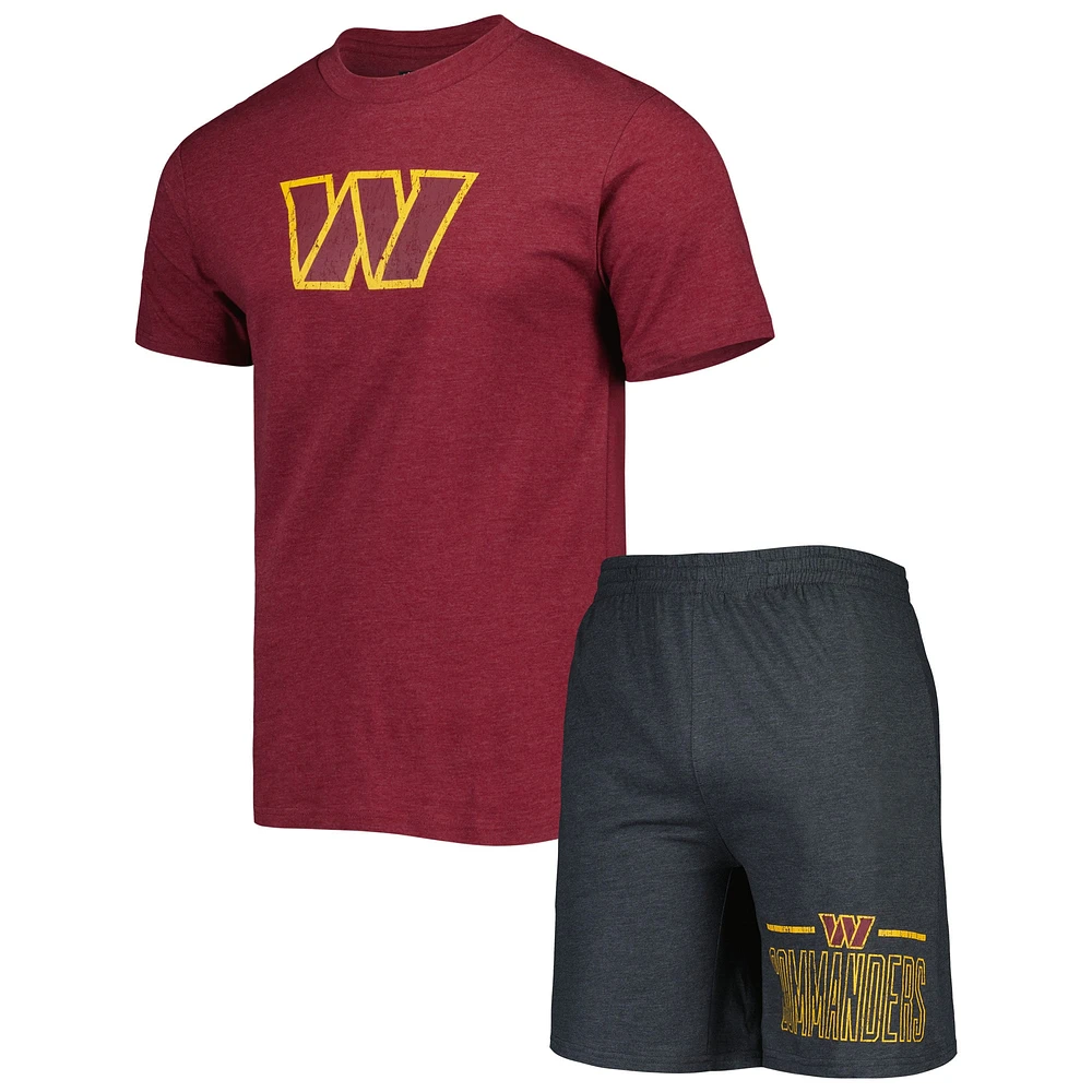 Ensemble de pyjama et short Washington Commanders Meter Concepts Sport pour homme, bourgogne/anthracite