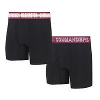 Concepts Sport Washington Commanders Gauge Lot de deux boxers en tricot pour hommes