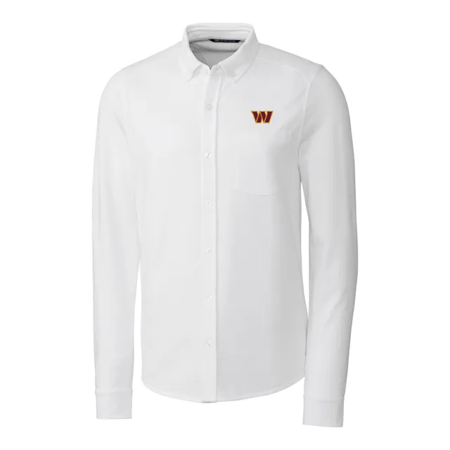 Men's Cutter & Buck White Cincinnati Bengals Advantage Long Sleeve Polo 