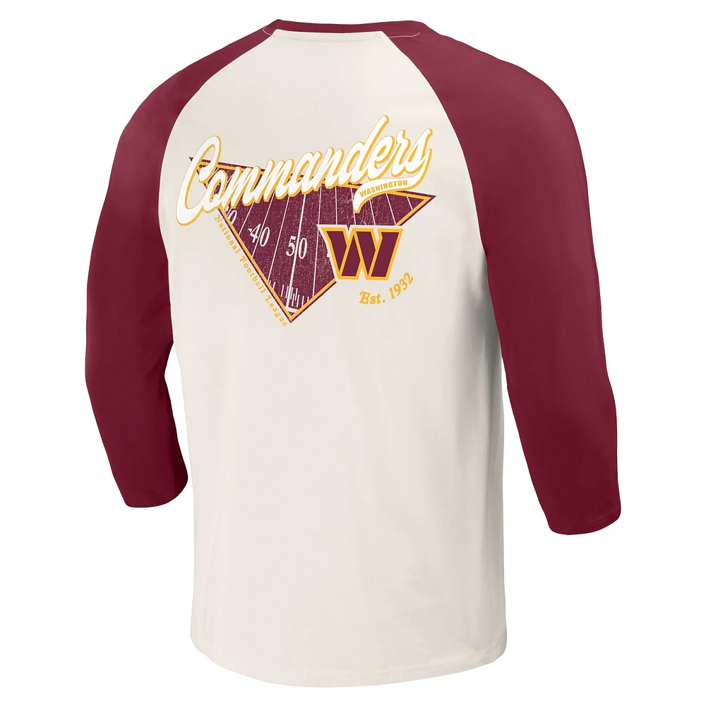 T-shirt à manches 3/4 raglan pour homme Darius Rucker Collection by Fanatics Bordeaux/Blanc Washington Commanders