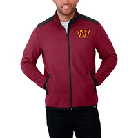 Men's Darius Rucker Collection by Fanatics Burgundy Washington Commanders Color Block Polar Fleece Full-Zip Jacket