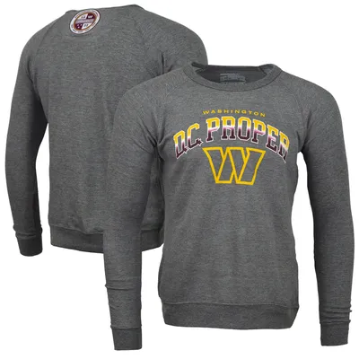 Washington Commanders DC PROPER Signature Raglan Vintage Pullover Sweatshirt - Heather Gray