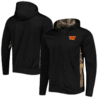 Dunbrooke Black/Realtree Camo Washington Commanders Decoy Tech Veste entièrement zippée pour homme