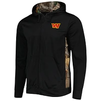 Dunbrooke Black/Realtree Camo Washington Commanders Decoy Tech Veste entièrement zippée pour homme