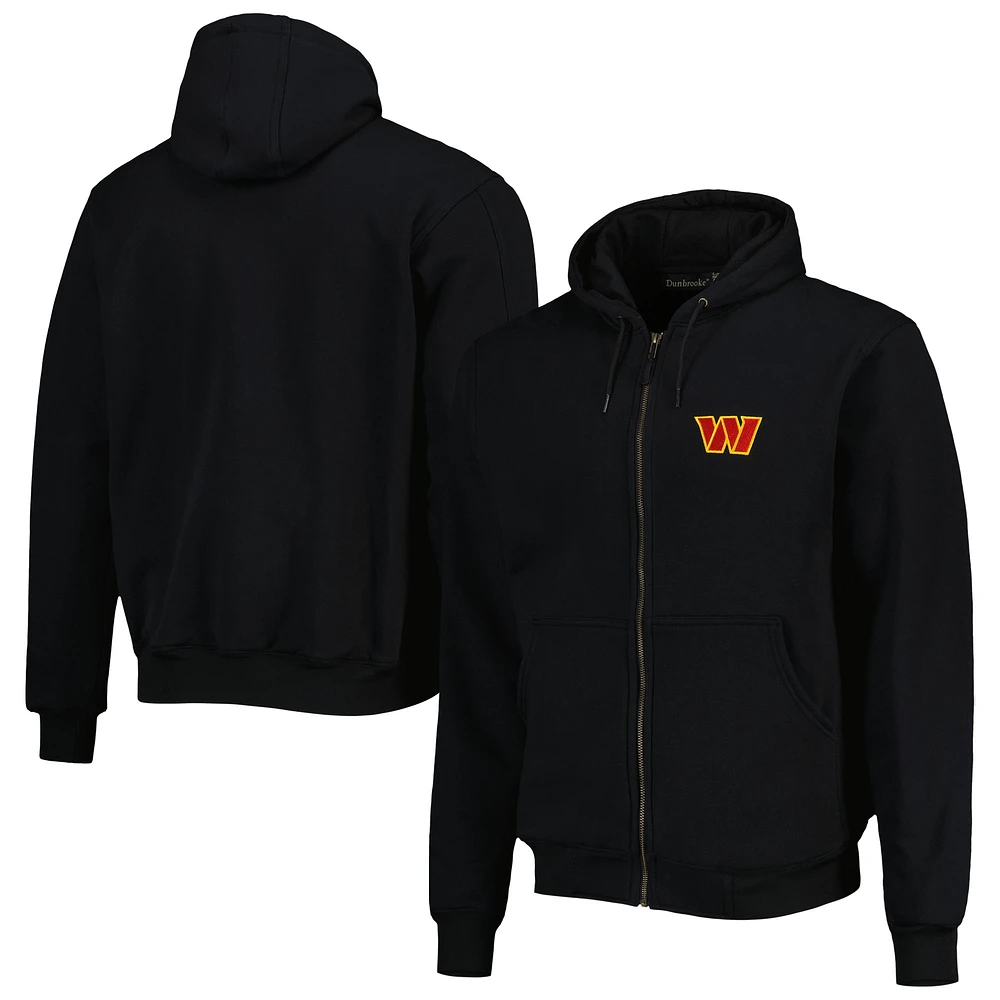 Men's Dunbrooke Black Washington Commanders Craftsman Thermal-Lined Full-Zip Hoodie