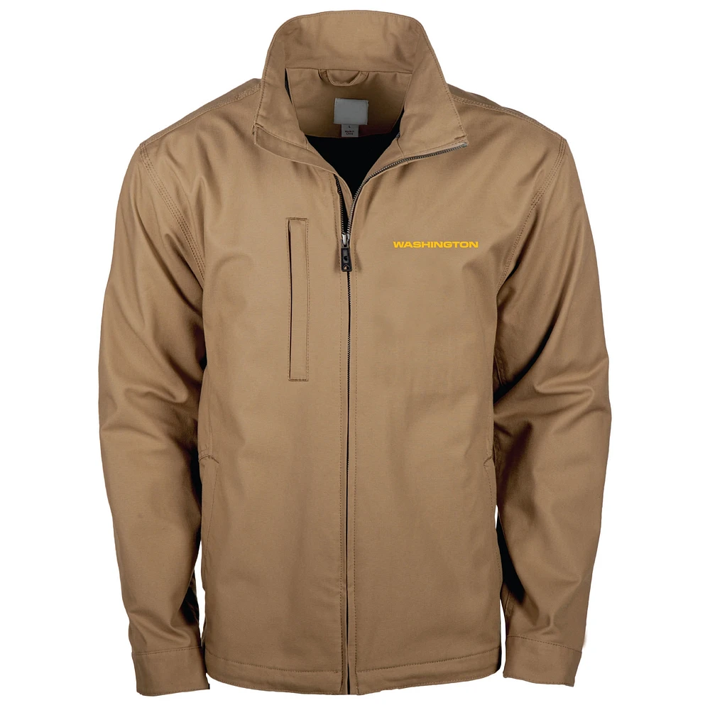 Dunbrooke Tan Washington Commanders Journey Workwear Veste à glissière pleine longueur pour hommes