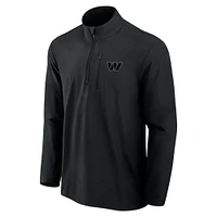 Veste tissée à quart de zip Fanatics noire Washington Commanders Front Office pour hommes