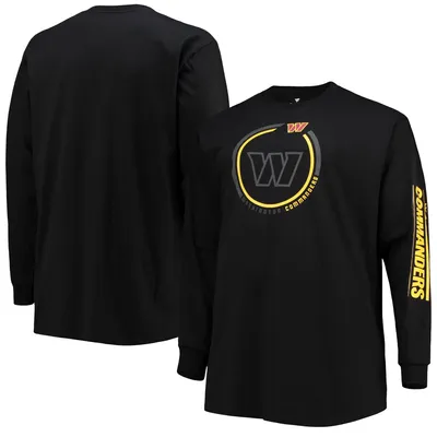 Washington Commanders Fanatics Branded Big & Tall Color Pop Long Sleeve T-Shirt - Black