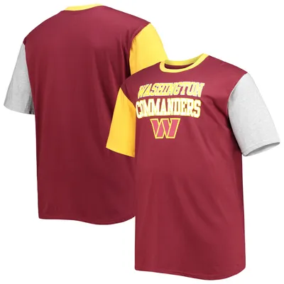 Washington Commanders Fanatics Branded Big & Tall Colorblocked T-Shirt - Burgundy/Gold