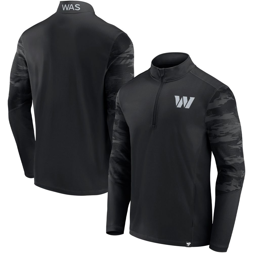 Fanatics Branded Men's Fanatics Branded Washington Commanders Blackout  Ringer Quarter-Zip Jacket