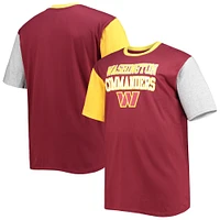 Men's Fanatics Burgundy/Gold Washington Commanders Big & Tall Colorblocked T-Shirt