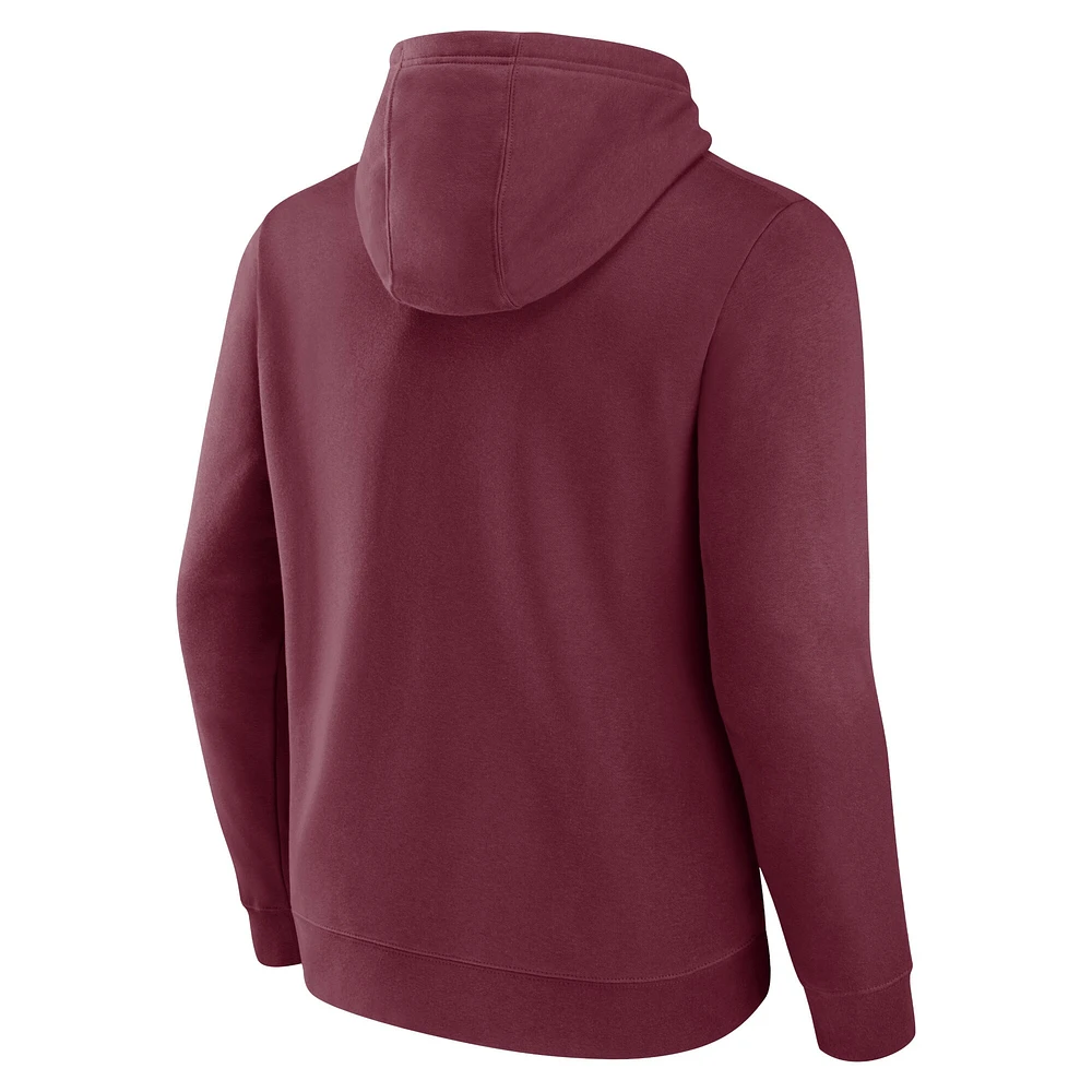 Men's Fanatics  Burgundy Washington Commanders Between the Pylons Pullover Hoodie