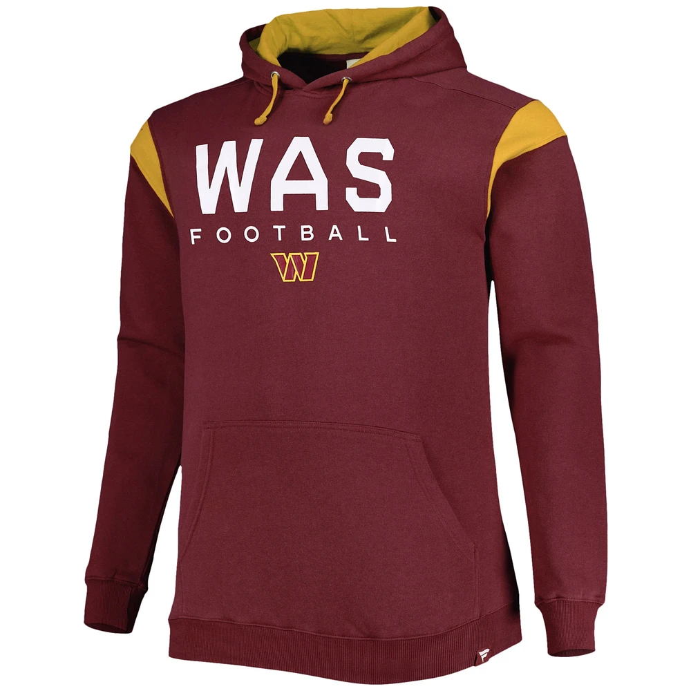 Men's Fanatics Burgundy Washington Commanders Big & Tall Call the Shots Pullover Hoodie