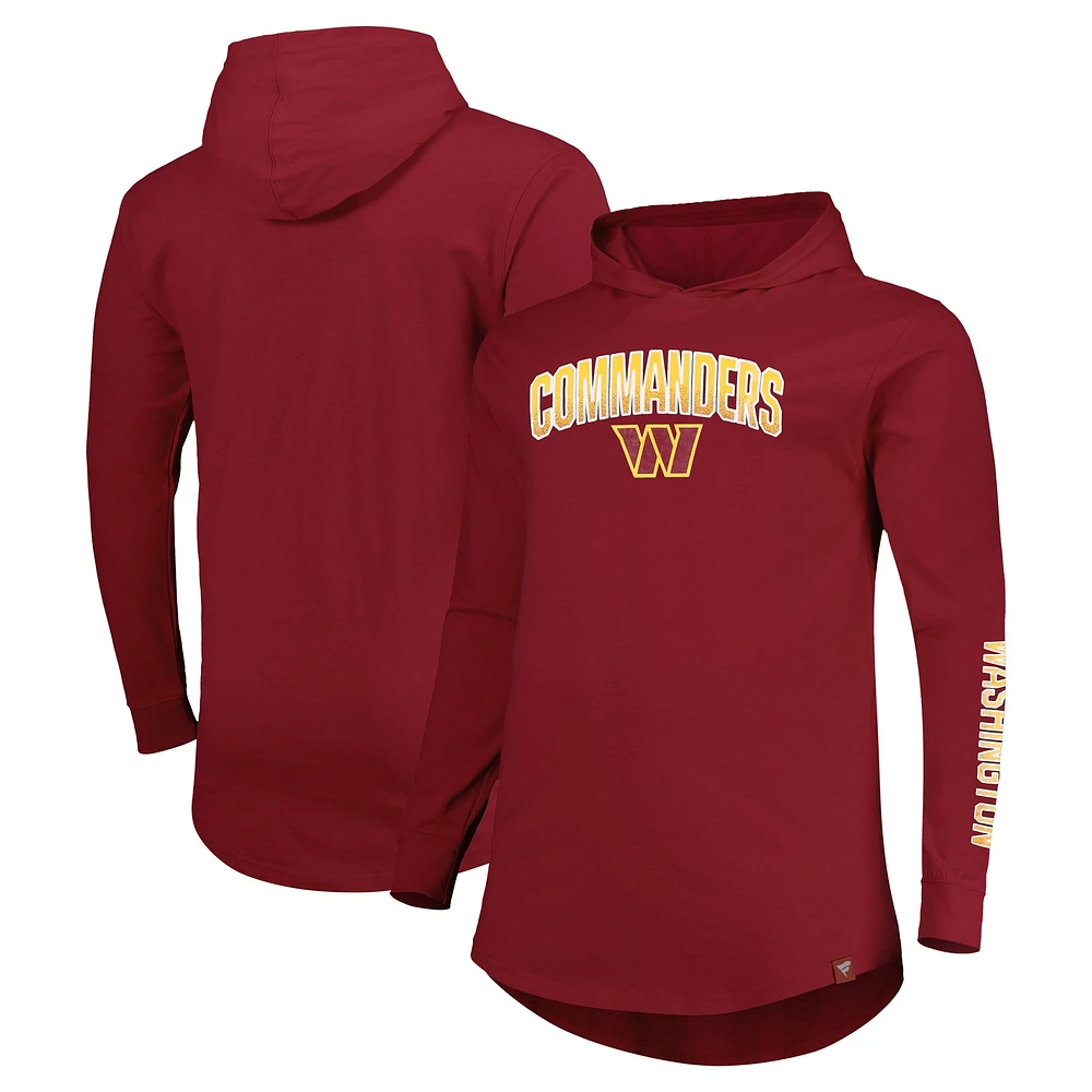 Sweat à capuche Fanatics pour hommes bordeaux Washington Commanders Big & Tall Front Runner