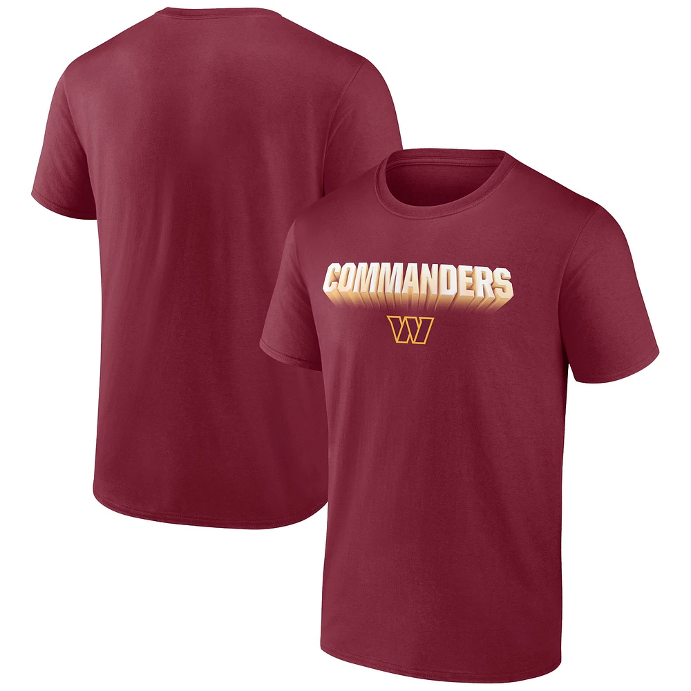 T-shirt Fanatics bordeaux Washington Commanders Chrome Dimension pour hommes