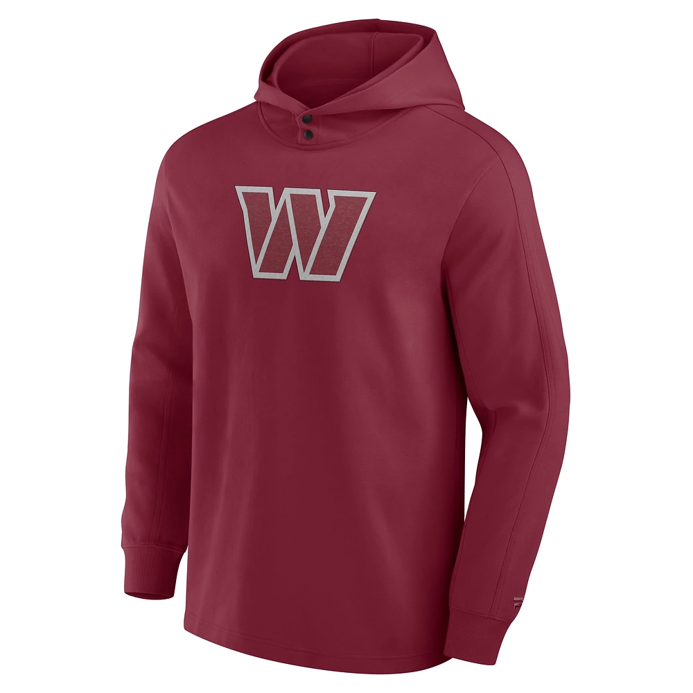 Men's Fanatics Burgundy Washington Commanders Elements Blaze Tri-Blend Long Sleeve Hoodie T-Shirt