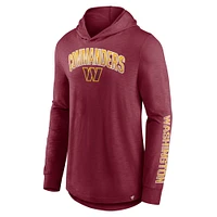 Men's Fanatics Burgundy Washington Commanders Front Runner Long Sleeve Hooded T-Shirt