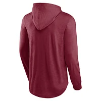 Men's Fanatics Burgundy Washington Commanders Front Runner Long Sleeve Hooded T-Shirt