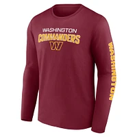 Fanatics bordeaux Washington Commanders Go the Distance pour hommes - T-shirt à manches longues