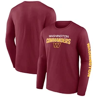 Fanatics bordeaux Washington Commanders Go the Distance pour hommes - T-shirt à manches longues