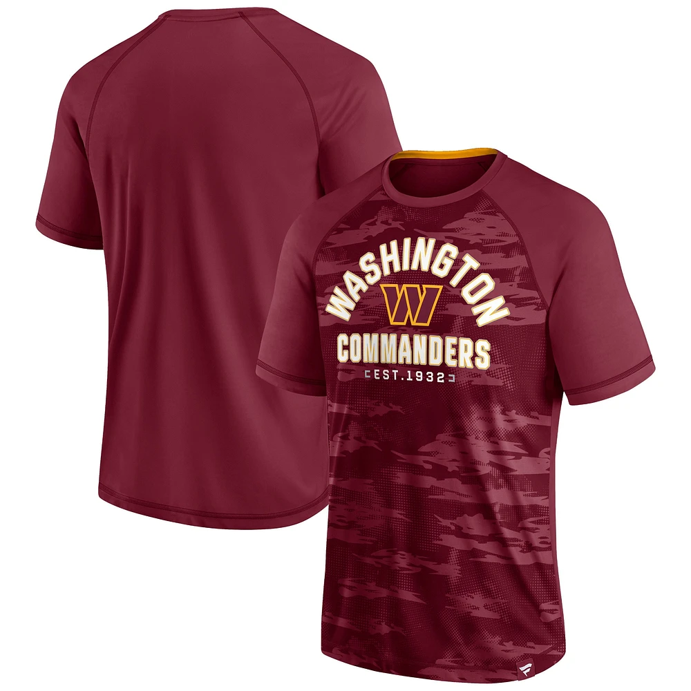 Men's Fanatics Burgundy Washington Commanders Hail Mary Defender Raglan T-Shirt