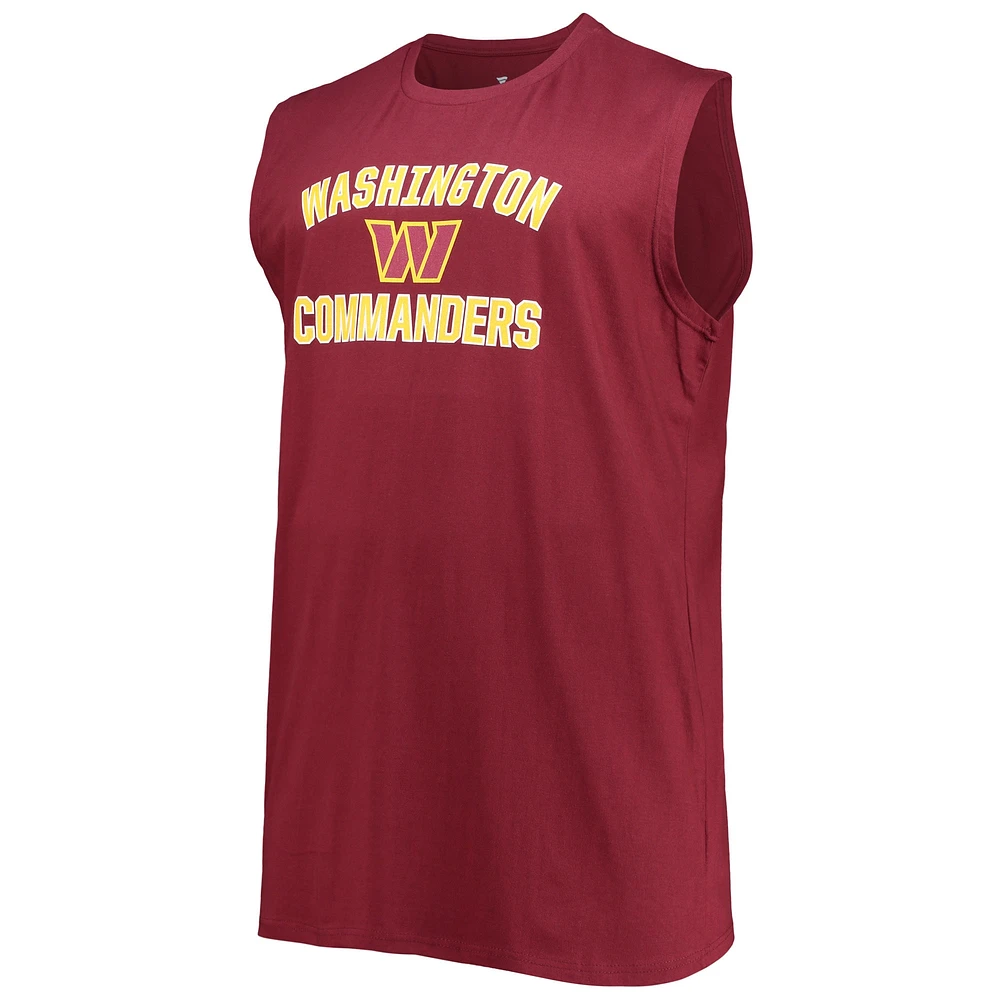 Men's Fanatics Burgundy Washington Commanders Heart 'N' Soul Muscle Tank Top