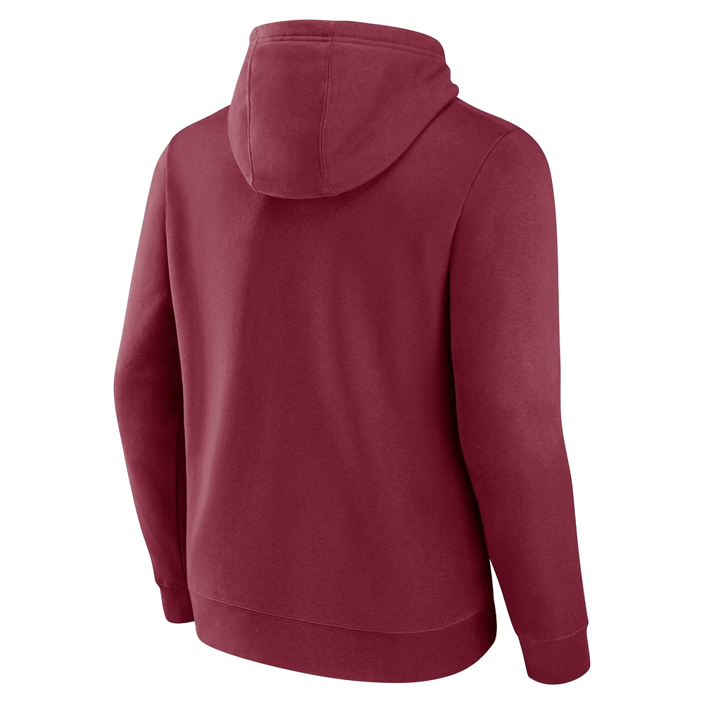 Men's Fanatics Burgundy Washington Commanders Pylon Outline Pullover Hoodie
