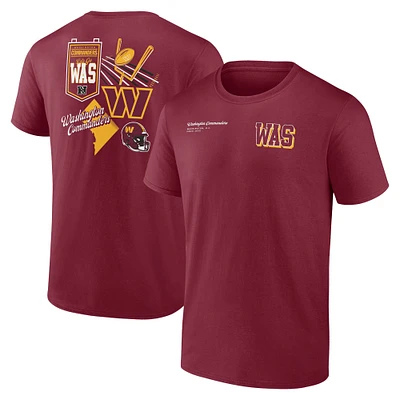 T-shirt Fanatics bordeaux Washington Commanders Split Zone pour hommes