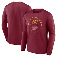 T-shirt à manches longues Fanatics bordeaux Washington Commanders Stat Sheet pour hommes