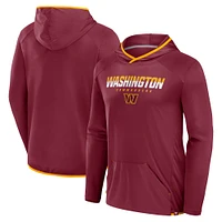 Men's Fanatics Burgundy Washington Commanders Transitional Defender Hoodie Long Sleeve T-Shirt