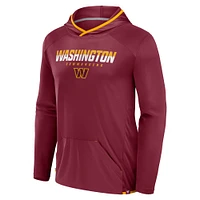 Men's Fanatics Burgundy Washington Commanders Transitional Defender Hoodie Long Sleeve T-Shirt