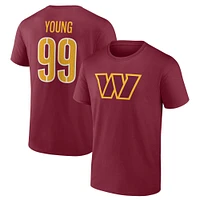 Men's Fanatics Chase Young Burgundy Washington Commanders Player Icon Name & Number T-Shirt