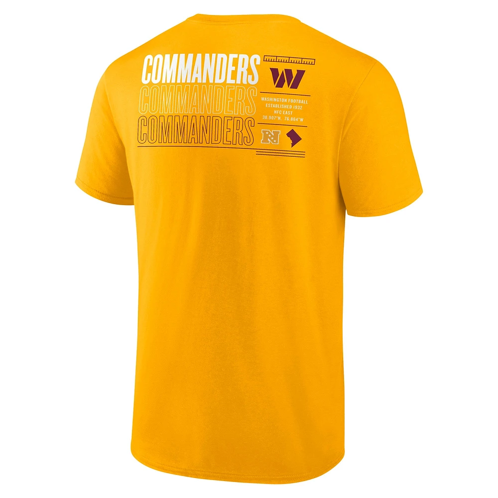 T-shirt Fanatics Gold Washington Commanders Repeat Stats pour hommes