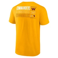 T-shirt Fanatics Gold Washington Commanders Repeat Stats pour hommes