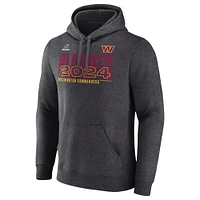 Sweat à capuche en polaire pour homme Fanatics Heather Charcoal Washington Commanders 2024 NFL Playoffs