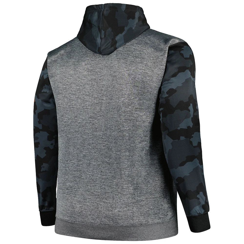 Fanatics Heather Charcoal Washington Commanders Big & Tall Camo Pull à capuche pour hommes