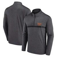 Pull à fermeture éclair quart de tour Fanatics Heather Charcoal Washington Commanders pour homme