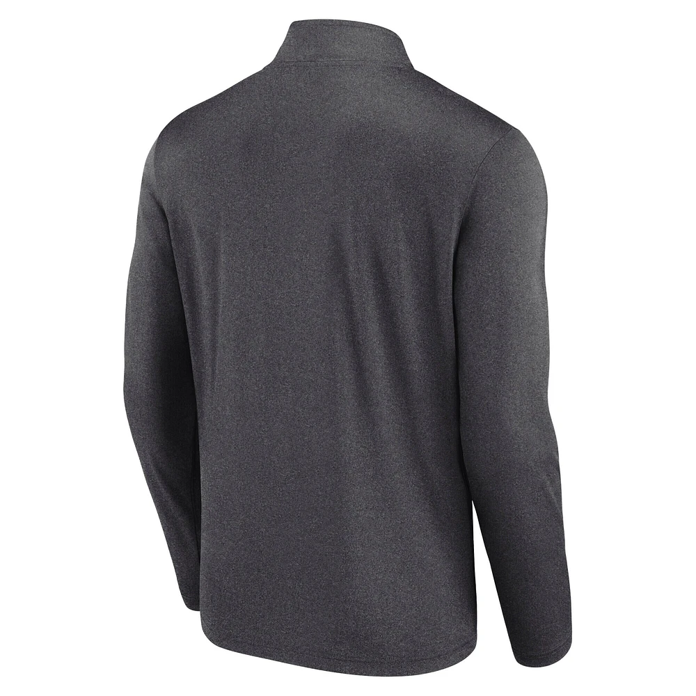 Pull à fermeture éclair quart de tour Fanatics Heather Charcoal Washington Commanders pour homme