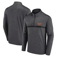Pull à fermeture éclair quart de tour Fanatics Heather Charcoal Washington Commanders pour homme