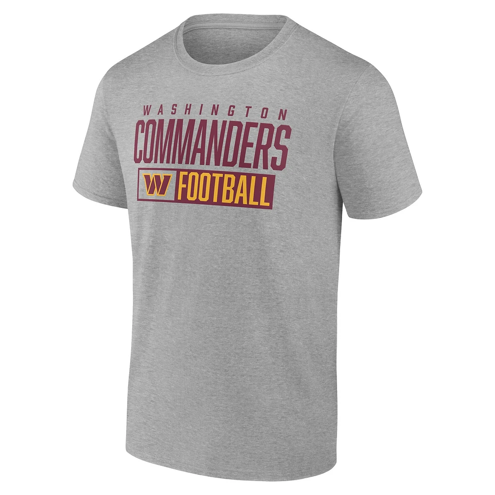Men's Fanatics Heather Gray Washington Commanders Box Pop T-Shirt