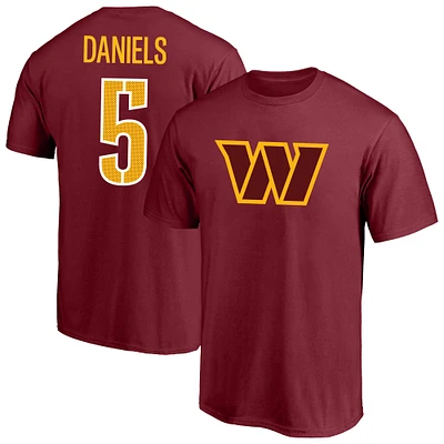 T-shirt Fanatics pour hommes Jayden Daniels Bordeaux Washington Commanders Big & Tall Player Name Number