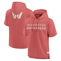 Men's Fanatics Red Washington Commanders Elements Future Ground Lettering Short Sleeve Pullover Hoodie