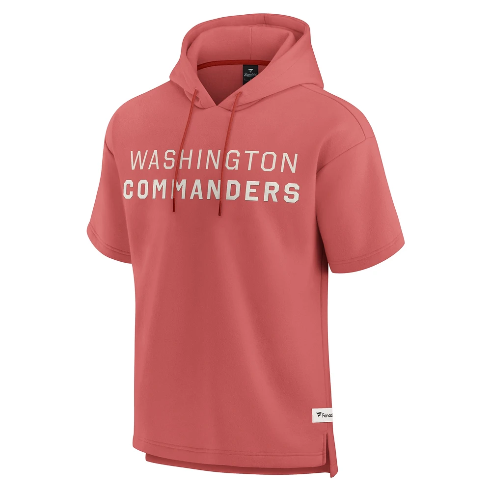 Men's Fanatics Red Washington Commanders Elements Future Ground Lettering Short Sleeve Pullover Hoodie