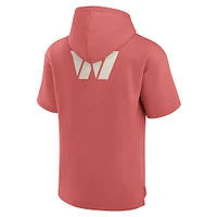Men's Fanatics Red Washington Commanders Elements Future Ground Lettering Short Sleeve Pullover Hoodie